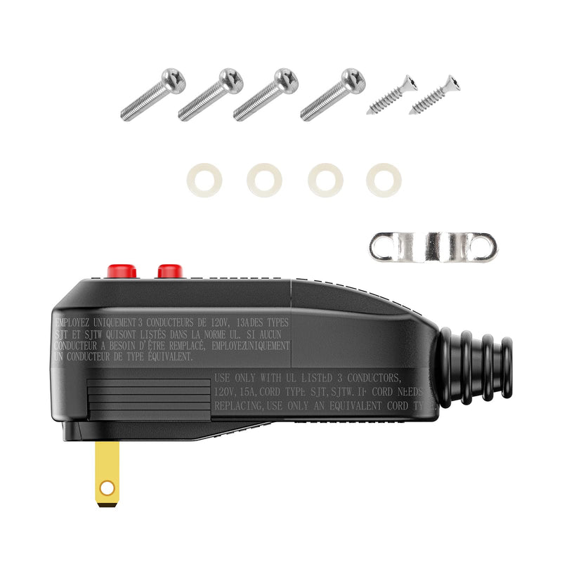 GFCI Replacement Plug Assembly Auto Reset 15 Amp 2 Prongs, 5 Years Warranty, Waterproof, Ground Fault Circuit Interrupter Safety Plug for Pressure Washer, Hot Tub, Air Conditioner, Hair Dryer 15Amp 2Prongs