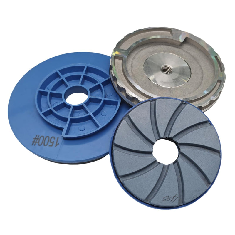 Snail Lock Adapter 5" - Aluminum Back-Up Pad Stone Edge Polishing Pads Holder with 5/8"-11 Arbor SN-5