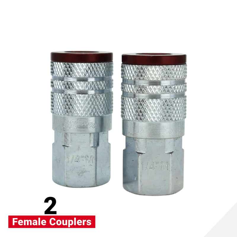 Milton S-314MKIT ColorFit Coupler & Plug Kit - (M-Style, Red) - 1/4" NPT, (14-Piece) - NewNest Australia