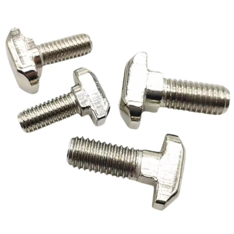 M6 x 16mm Metric Thread T Slot,Drop-in Stud Sliding T-Bolt,Hammer Head Bolt,T Screw Stud for 3030 Series Standard 8mm T-Slot Aluminum Extrusion Profile,Carbon Steel Nickel Plated (30-Series,10 Pcs) 30-M6x16mm（10 Pcs）