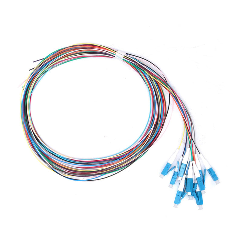 Garosa Fiber Optic Pigtail, 12 Strand Fiber Optic Pigtail LC/UPC Single Mode Low Insertion Loss with Ceramic Ferrule 1.5m for Optical Fiber LAN, Optical Fiber Communication System