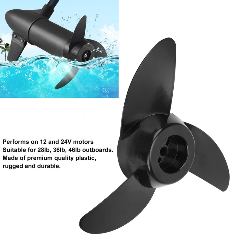 3 Blade Electric Trolling Motor Outboard Propeller Kit for 28lb 36lb 46lb Trolling Motors Accessories