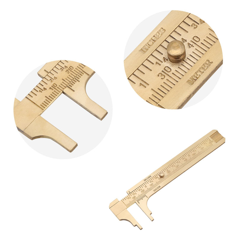 Vernier Caliper,4'' Brass Caliper Measuring Tool,0-100MM/0-4inch High Precision Slide Caliper Manual Micrometer for DIY/Household Denashv0uynrfgh8-02