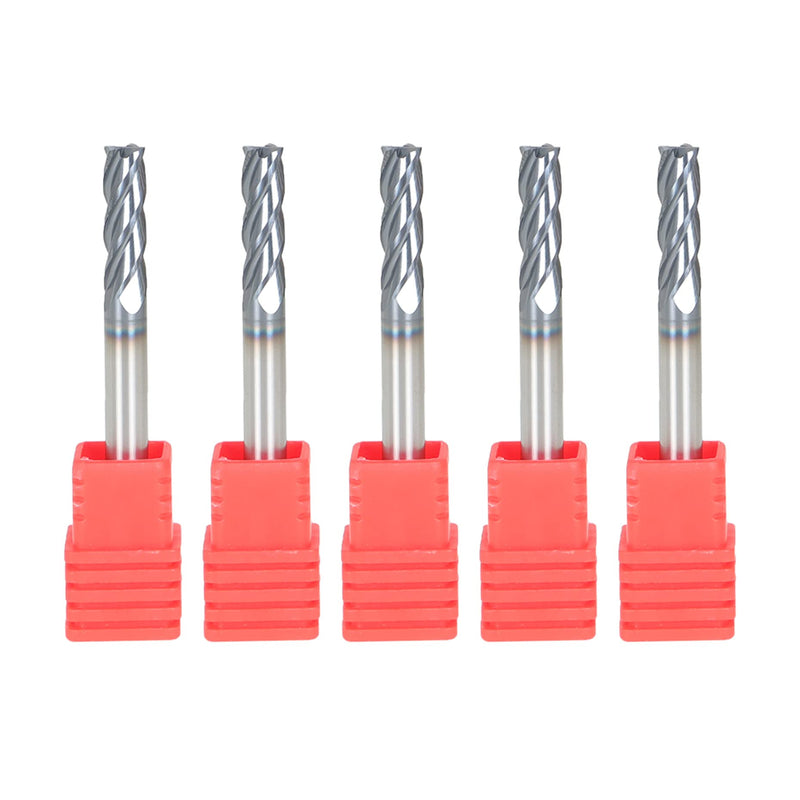 kimllier 5Pcs 3/16 Inch 4 Flute Carbide End Mill, CNC Square Nose End Mill Bits Straight Shank Drill Bits 2 Inch Overall Long