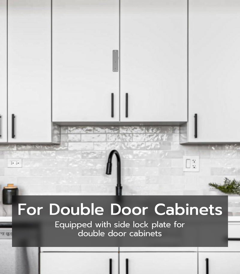 Cabinet Lock NFC RFID Card eLinkSmart Slim Hidden Drawer Lock for Child Safety Cupboard Door Liquor File Kitchen Pantry Furniture Double-Layer Drawer No Drilling Required Black Slim-Black