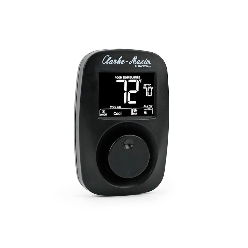 9420A382 Digital Wall Thermostat - 12V Heating & Cooling, Fan Speed & System Control, Easy-Connect Terminals, Black