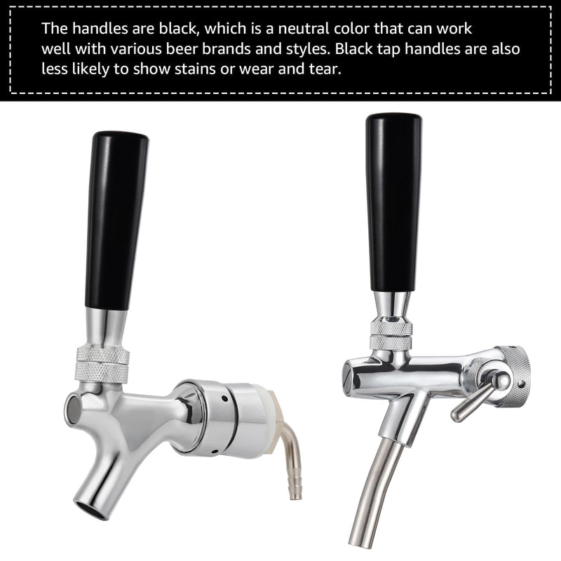 12 PCS Beer Tap Handle - Black Plastic Keg Tap Handle Short, Bar Draft Beer Kegerator Tap Faucet Handles Fit for Standard American Thread Beer Faucet 12pcs