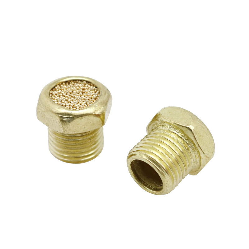 ZYAMY 4pcs Sintered Bronze Breather Vent 1/8" NPT for Single Acting Cylinders or Valves 1/8Inch