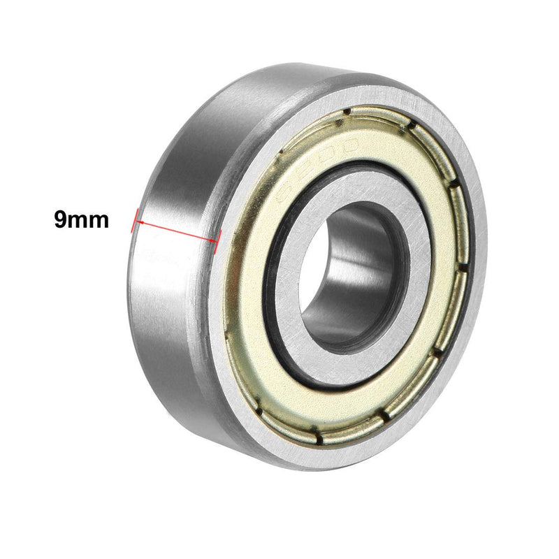 uxcell 6200ZZ Deep Groove Ball Bearings 10mm ID 30mm OD 9mm Thick Chrome Steel Double Shielded 2pcs 10mmx30mmx9mm