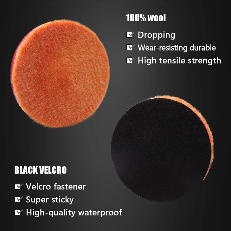 SPTA 9Pcs Polishing Pads Kit, 7 Inches Large Size Buffing Pads, Car Foam Buffing Sponge Pads Kit with 5/8"-11 Backing Plate for Car Care Polisher Boat Waxing, Polishing, Sealing Glaze 7 Inch Polishing Pads Kit 1