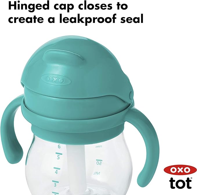 OXO Tot Straw Cup with Grow Handle teal - NewNest Australia