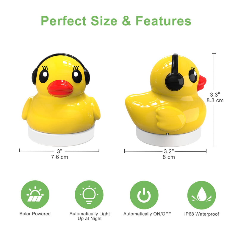 Solar Floating Pool Lights, 3" Duck Floating Pool Lights Solar Powered, IP68 Waterproof Glow in The Dark Pools Light That Float for Patio, Pond, Spa, Hot tub, Garden Party Decor - 4PCS 4
