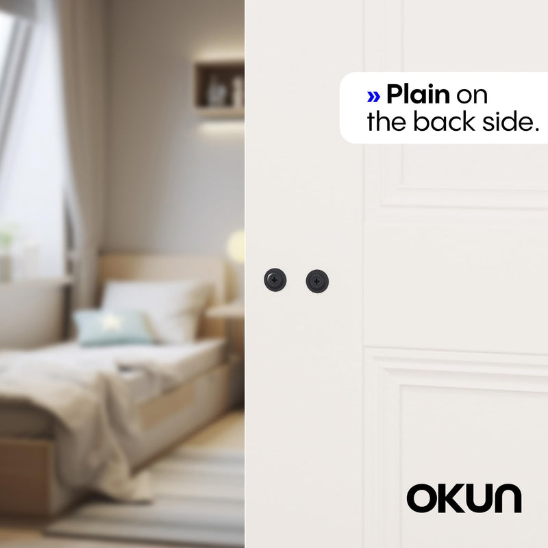 Okun Terra Dummy Door Handle – 2 Pack, Reversible, Non-Turning Lever for Closet, Pantry, or Hallway Doors – Matte Black Finish
