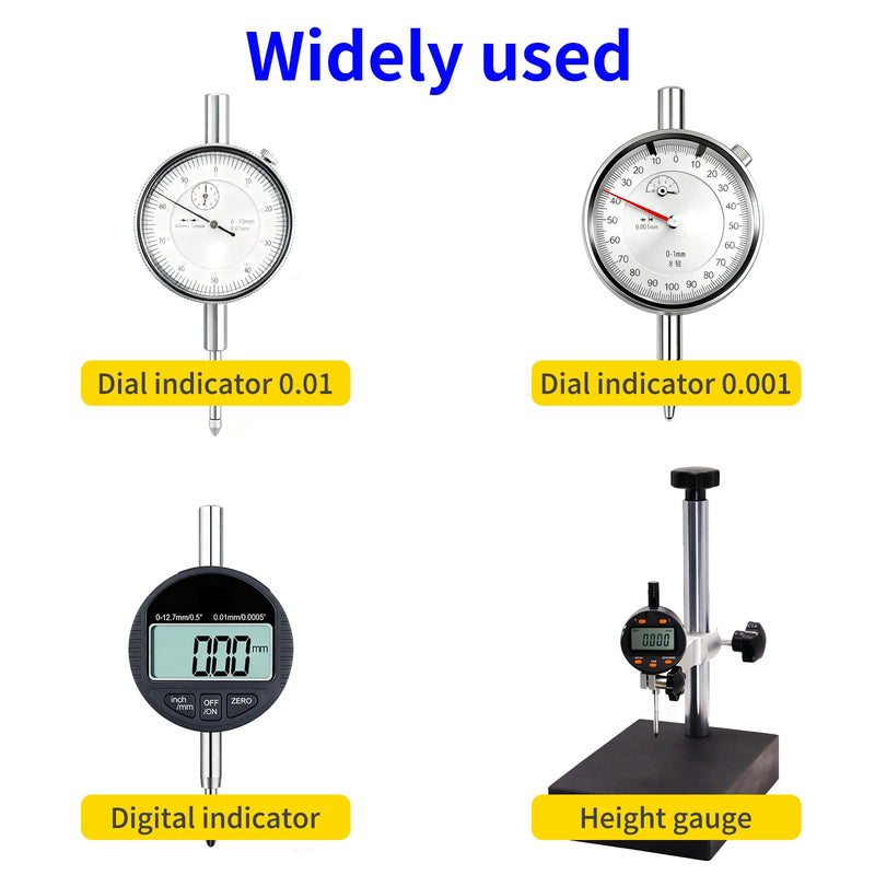 6pcs Dial Digital Indicator Extension Stem Rod Set - 1", 2", 3", 4", 5", 6" Lengths, 4-48 Thread, Combine to 0-21" Total Length (with Spindle Lifting Clip)