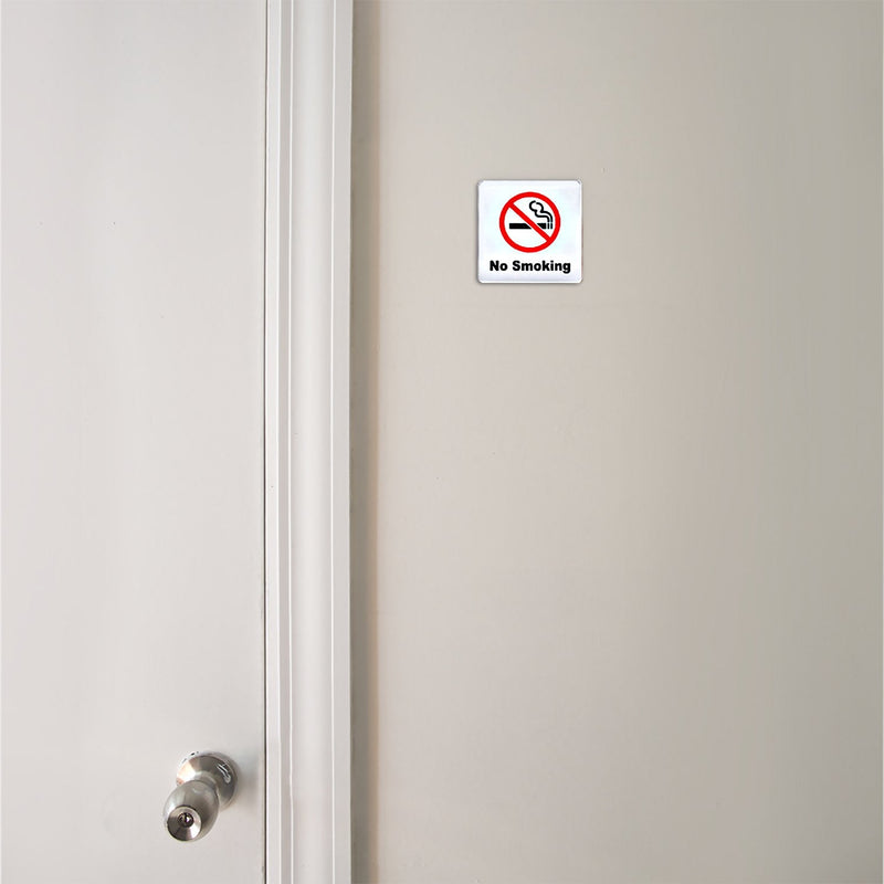 (2 Pack) No Smoking Sign 4x4'' (Acrylic-Classic) with 3M Self Adhesive; Rust Free; For Car, Business, Indoor, or Outdoor Use 2