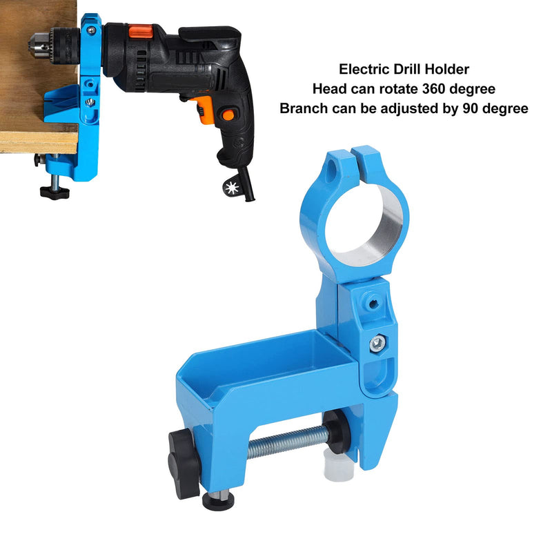 Fixing Bracket Universal Electric Grinder Drill Holder, 360 Degree Head Rotation, Electric Drill Press Holder 90 Degree Branch Adjustment