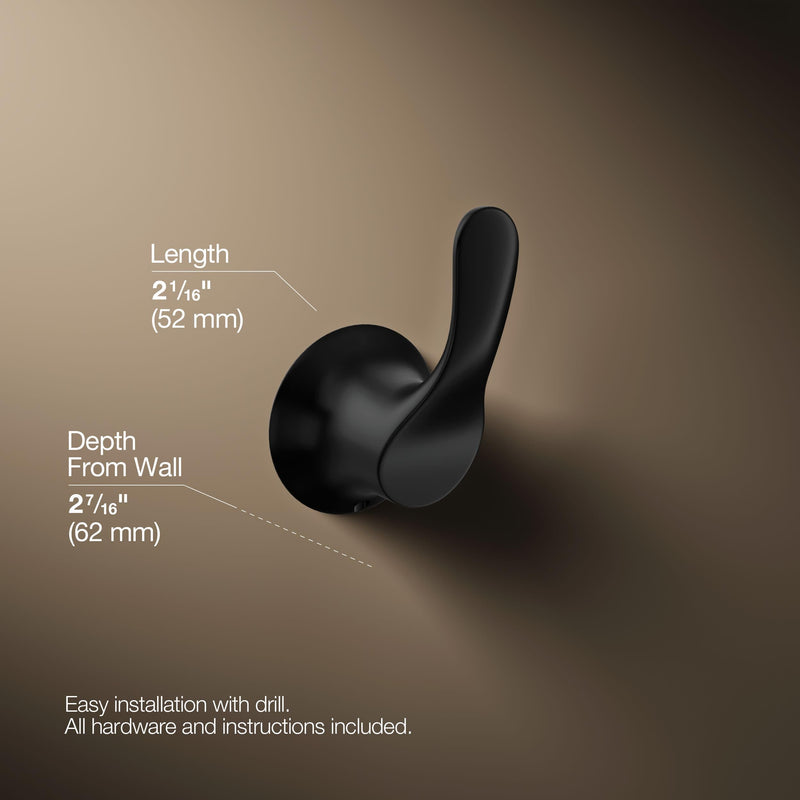Kohler 27395-BL Simplice® Robe Hook, Matte Black
