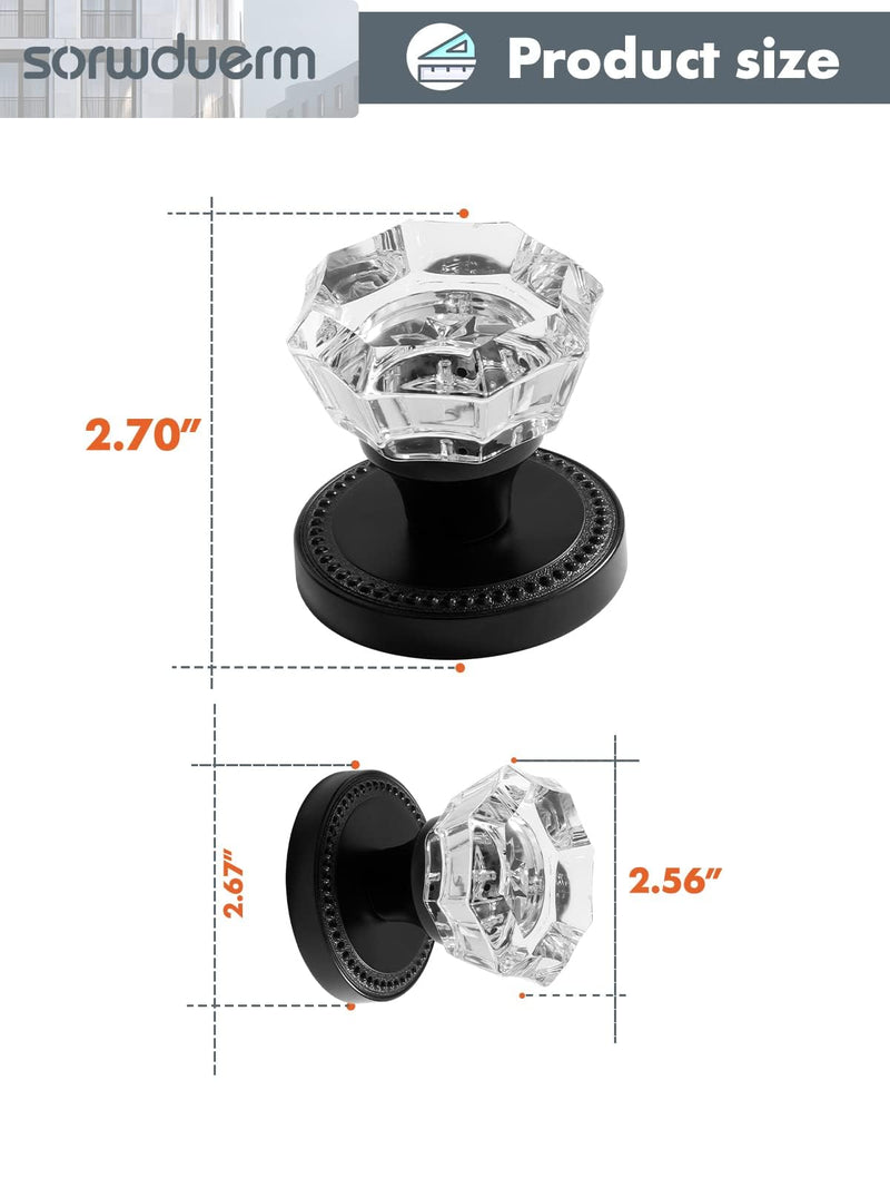 Black Dummy Door Knobs Interior Black Dummy Handle Single Sided Decorative 1 Pack