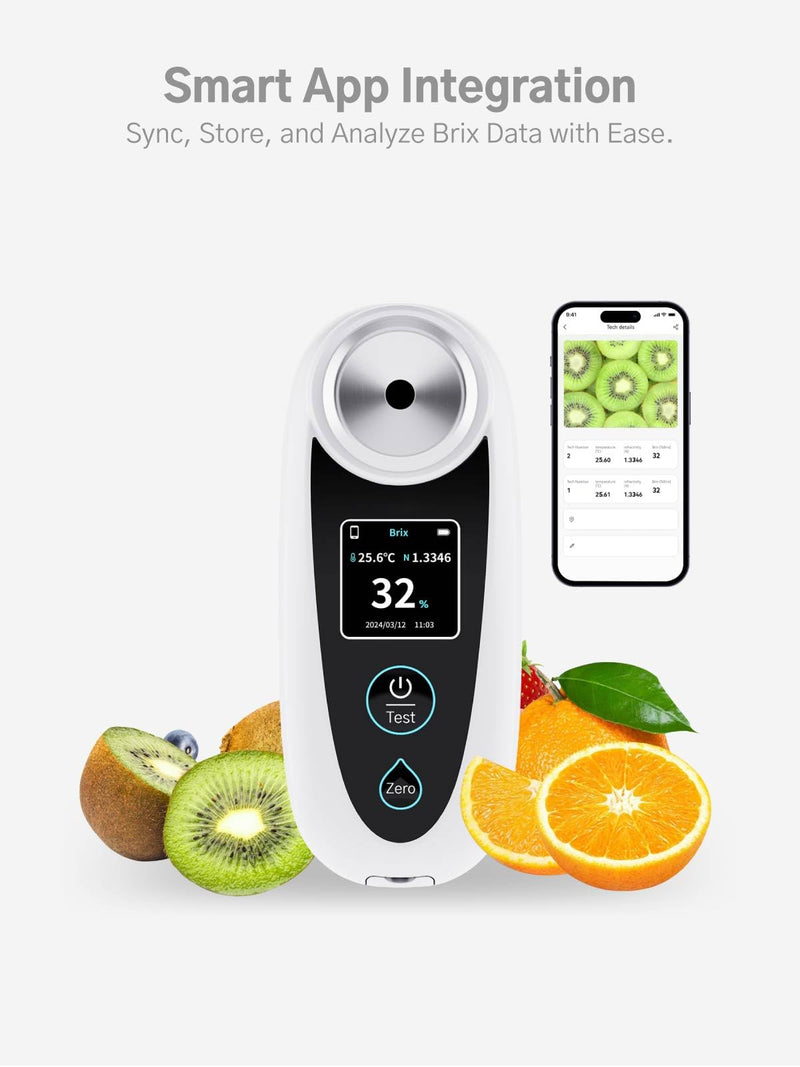 Brix Refractometer 0–35% Brix Range, ±0.2% Precision, Portable & Waterproof – Ideal for Juices, Fruits, Beverages & Food Applications 35%-PP