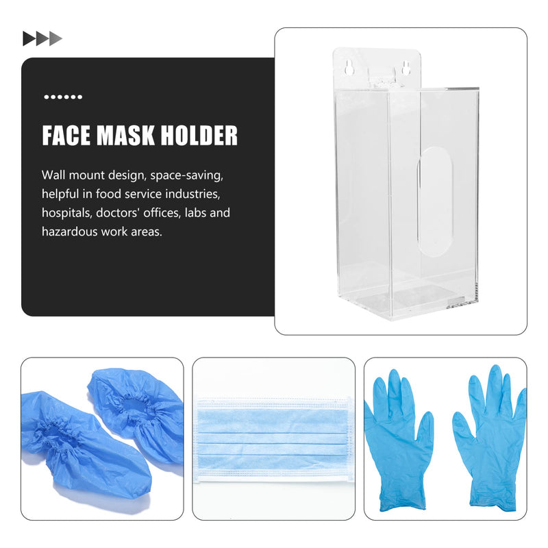Wall Mount Glove Dispenser Mask Holder Storage Box Acrylic Wall-Mounted Organizer for Labs Hospitals Offices Food Service 9.44 X 3.93 X 3.74 in