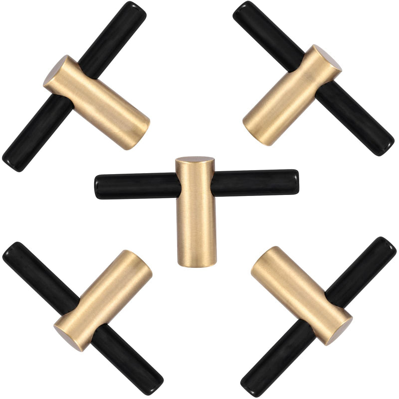 Rockcloud 4 Pcs Green Aventurine Crystal Stone T Bar Knobs with Screws | Kitchen Cabinet Hardware Pulls Handles, for Drawer Closet Cupboard Dresser, Home Decor Black