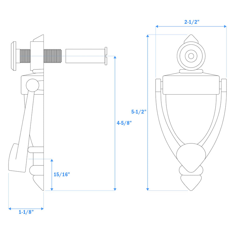 Nuk3y Door Knocker & Viewer, 9/16 in. Bore, 220-Degree View Angle (5-1/2" Height, Satin Nickel) 5-1/2" Height