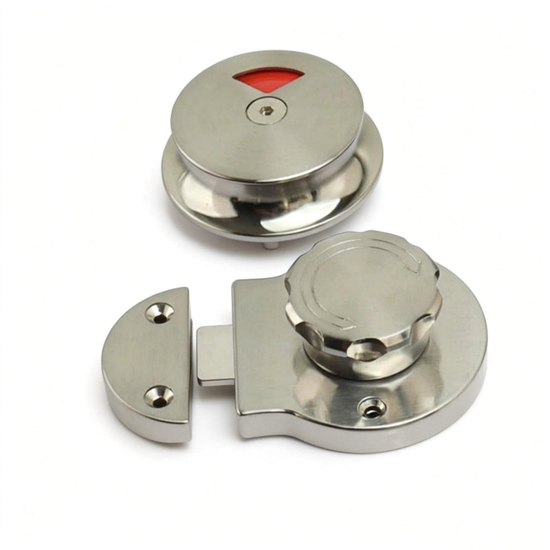 Stainless Steel Public Restroom Lock,Bathroom Door Bolt Indicator Vacant/Occupied Keyless Door Latch Vacant Engaged for Toilet Restroom Bathroom Door Lock Indicator（Silver ）