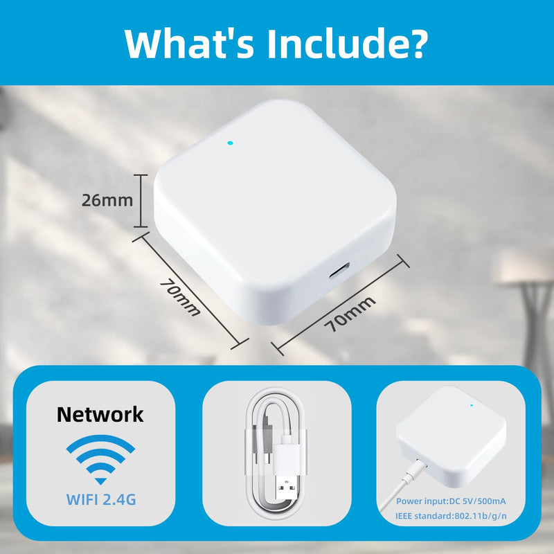 Smart Lock G2 WiFi Gateway,Keyless Entry Door Lock & TT Lock App Bluetooth Remotely Control, Paired with Smart Door Lock WiFi Gateway Smart Hub Compatible with Alexa Voice Control