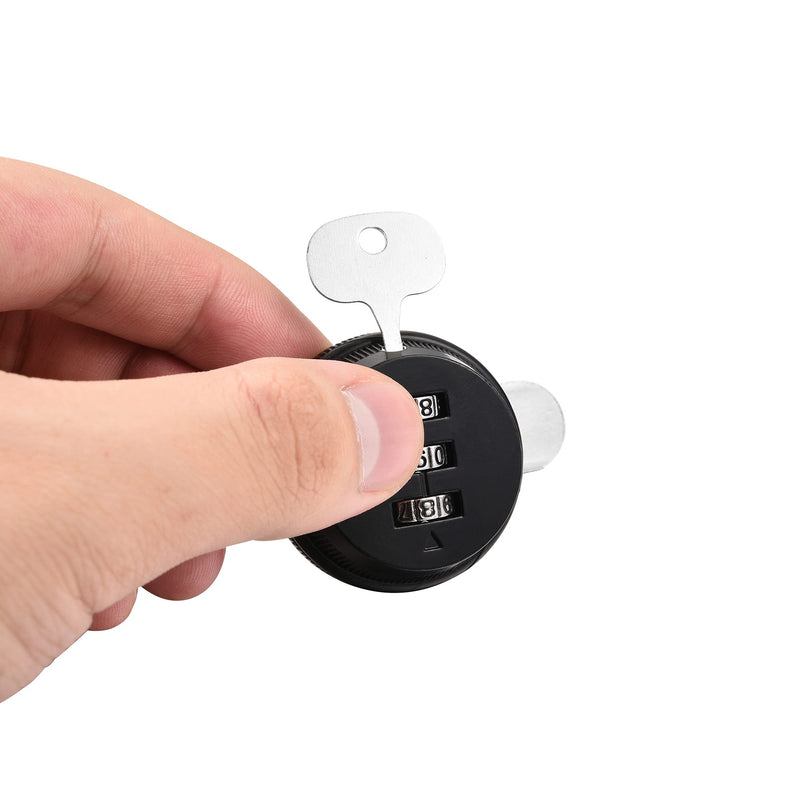 3 Pack Combination Cabinet Cam Lock Password Coded Lock with 1-1/8''Cylinder and Chrome Finish, Security Combi-Cam Locks for Cabinet Filing Drawer Mailbox (Black) Black, 3 Pack 1 1/8 Inch