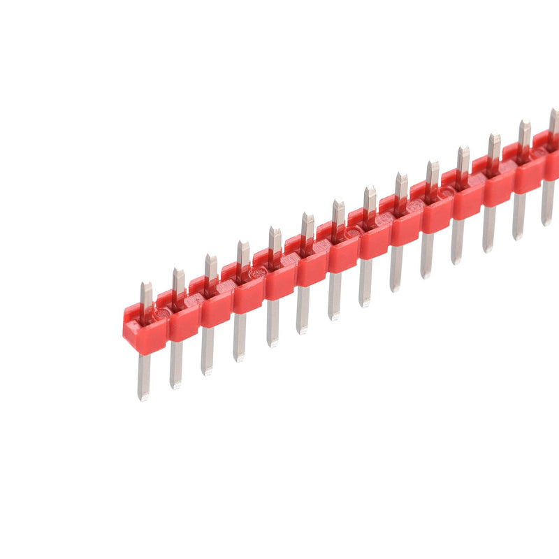 uxcell 20pcs Male Pin Header,40 Pin 2.54mm Straight Single Row Breakable Header Connector PCB Pin Strip,Red
