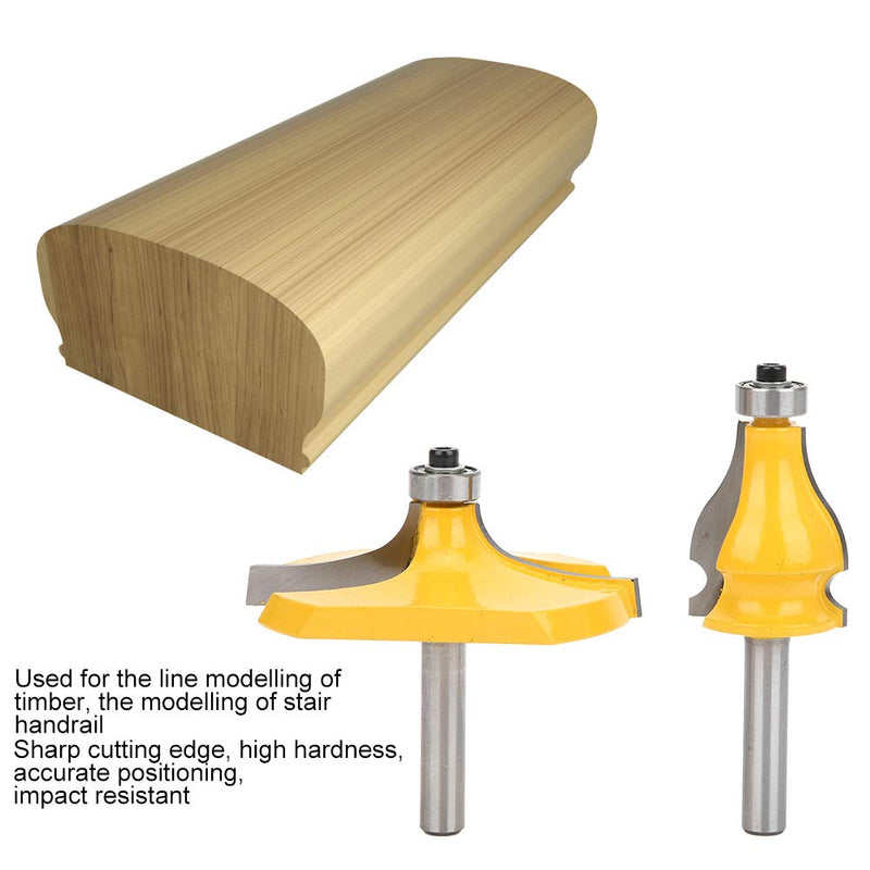 Router Bit Set 2pcs Handrail Router Bits for Woodworking Carpentry Tools Electric Router Bits Set