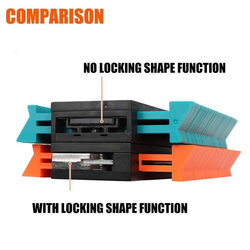 Saker Contour Gauge (10 Inch) Profile Tool-Adjustable Lock Gift for Men Women Dad Him Boyfriend Husband-Precisely Copy Irregular Shape Duplicator-Welding Floor Woodworking Tool Tracing 10 INCH