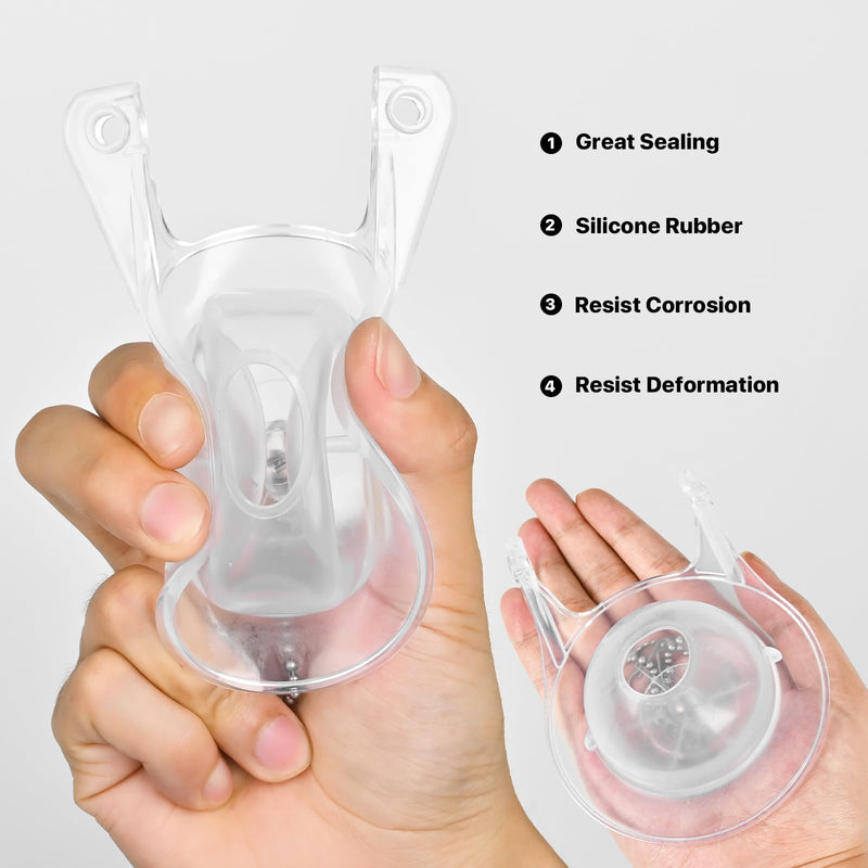 3-Inch Toilet Flappers Replacement Kit for Gerber 99-827, 3 Inch Toilet Flush Valve with Stainless Chain and Hook, High Performance Silicone Toilet Flapper - Reliable Toilet Flapper (Clear 2 PCS) Clear 2 PCS