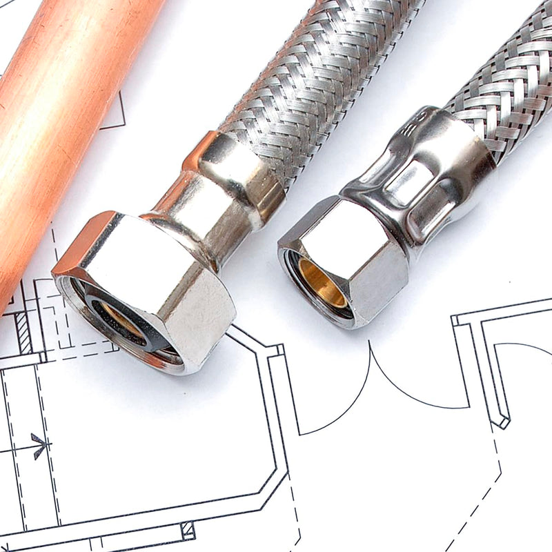 Faucet Hose Connector 24" Length, 1/2" IPS X 3/8" Comp FIP Flexible Braided Stainless Steel Supply Line, Bathroom Kitchen Sink Extension Lead-Free (4 Pack) 24 In Pack Of 4