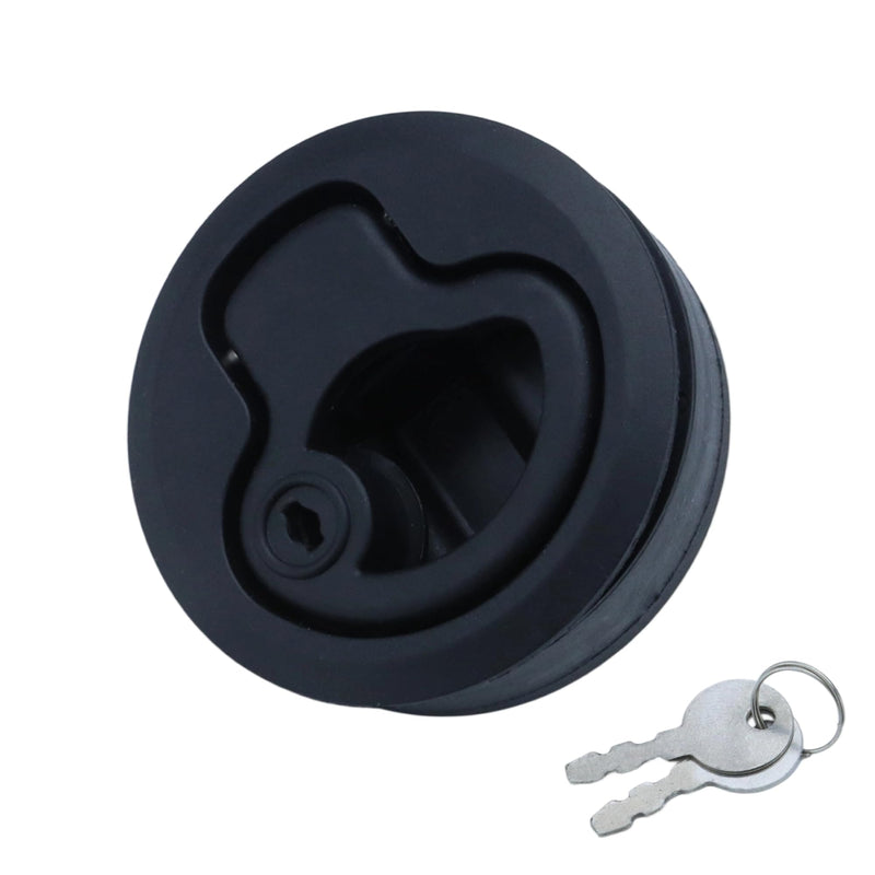 YANYUCB Slam Latches,Boat Deck Cam Latch Hatch Locking,Black Plastic Nylon Handle Flush Pull Latch for RV Boat Door Hatch Cabinet (Black-(with Key), 4 Pieces)