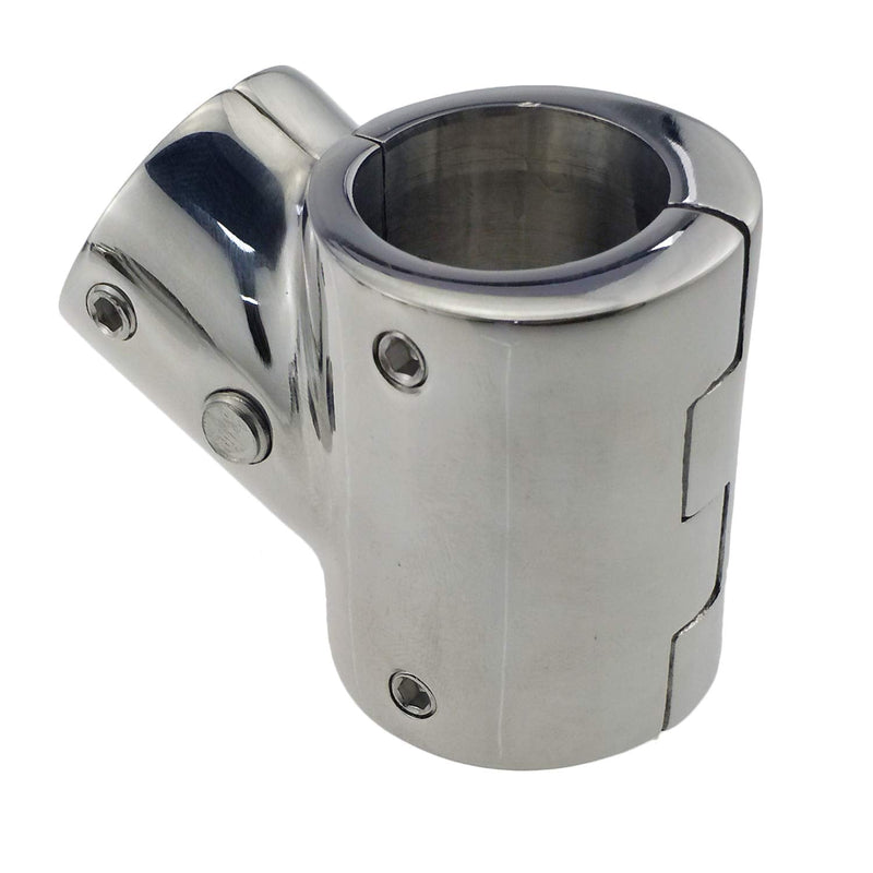 Heavy Duty 316SS Boat Hand Rail Fitting- Polished 60 Degree T/Tee Hinged/Split Fitting 7/8" Tube 1PC FOR 7/8" TUBE