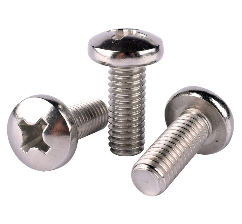 50Pcs #8-32 x 1/4" Pan Head Machine Screw Phillips Bolt, 304 Stainless Steel 18-8, Full Thread #8-32 x 1/4" (50 Pcs)