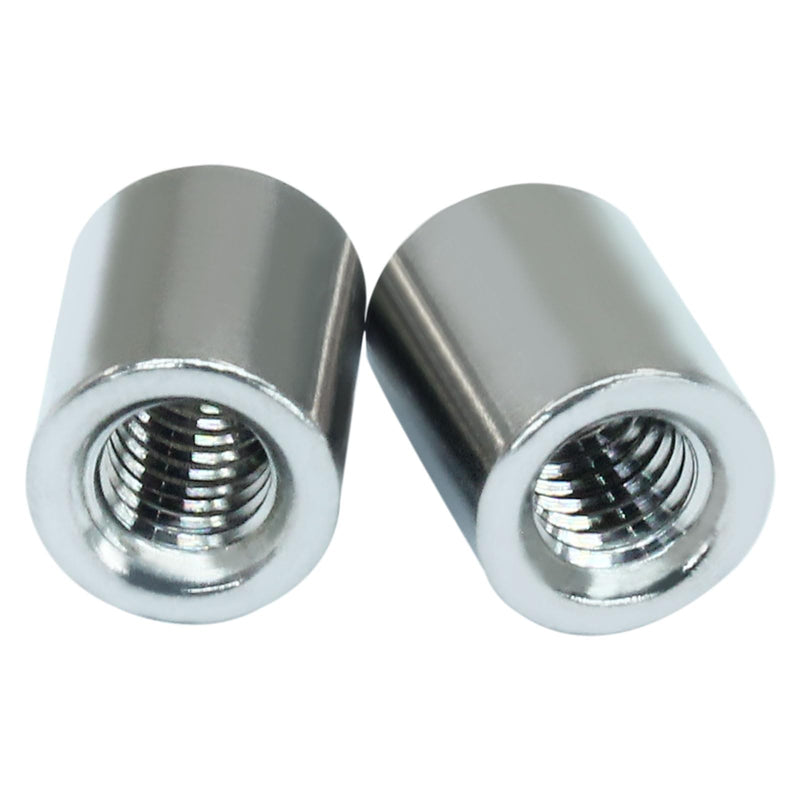 12 Pcs M5 Coupling Nut, Stainless Steel Round Sleeve Stud Nut Threaded Hardware, Connecting Rod Nuts for Bracket, Camera Pan, Lamp Bracket， 10mm Height M5*10-12PCS