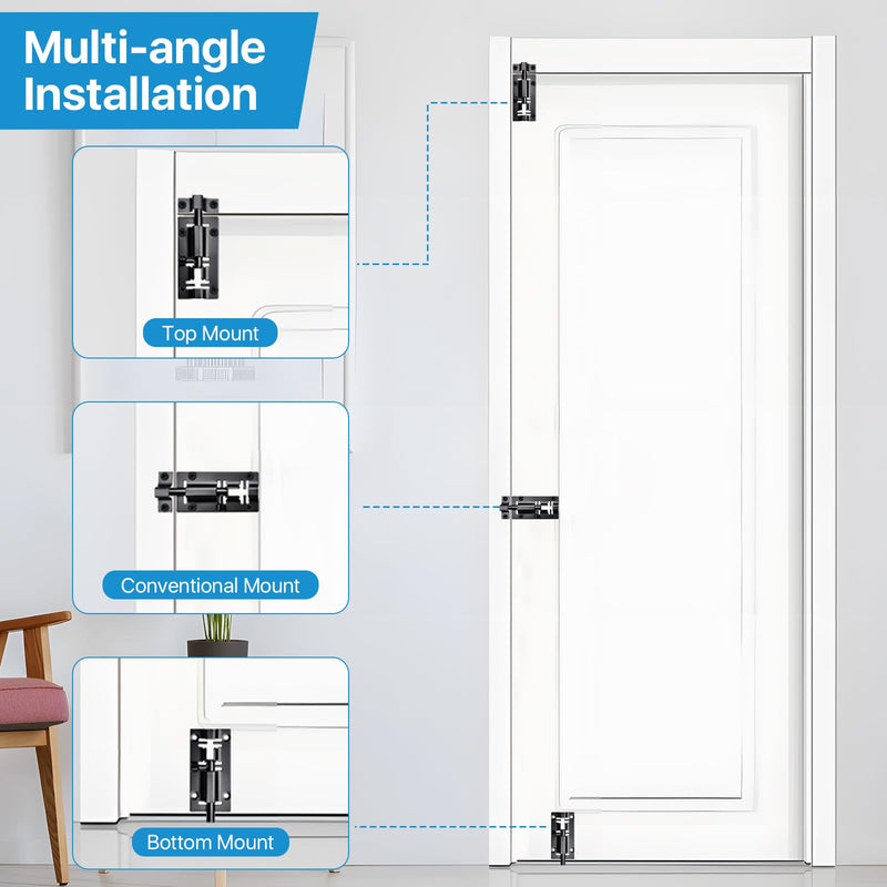 12 Pack Slide Barrel Bolt Latch, 2.87 Inch Solid Stainless Steel Bolt Latch, Small Barrel Bolt Door Latch with Screw, Security Lock Sliding Lock for Door, Easy Installation
