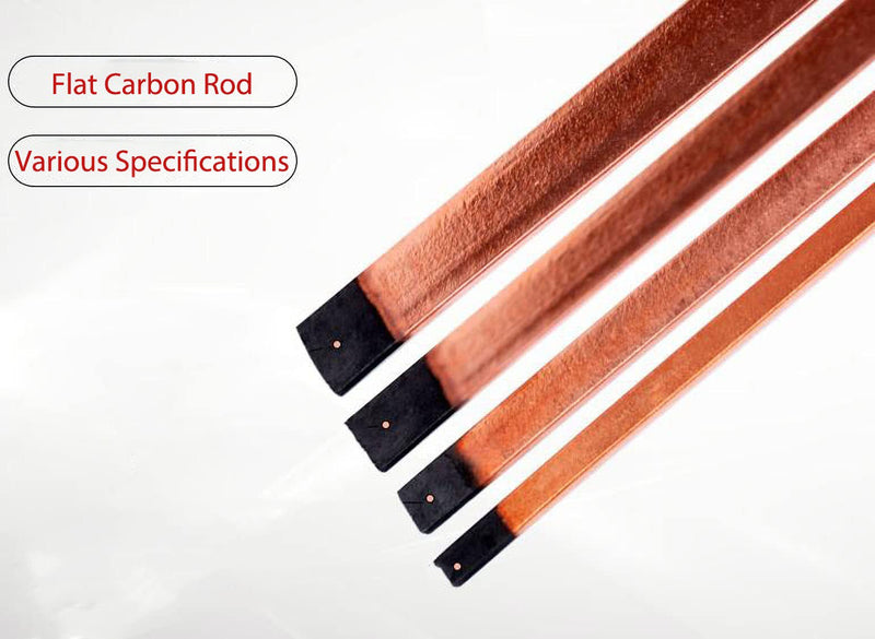 Arc-air Gouging Carbon Rods 13.98" x 0.59" x 0.2", Flat Copper Coated Gouging Carbon Electrodes Length 355mm, Width 15mm, Thickness 5mm(Package: 10pcs) L 355mm x W 15mm x T 5mm
