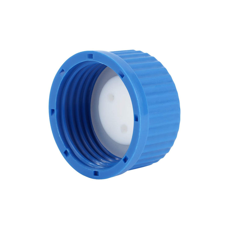 Moonetto Blue GL45 3-Port Safety Filling Cap with Three Holes for Glass Bottles, 1/8 Inch OD Tubing, Complete Kit (2 pc) 2