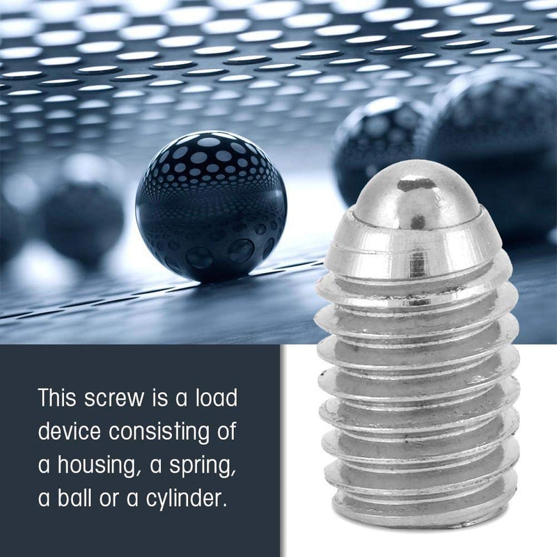 Jadeshay 20Pcs M8 Hex Socket Spring Ball Plungers 8 * 10 mm, Durable Stainless Steel Precision Threaded Push Fit Insert Screws for Lubrication and Pneumatic Tools