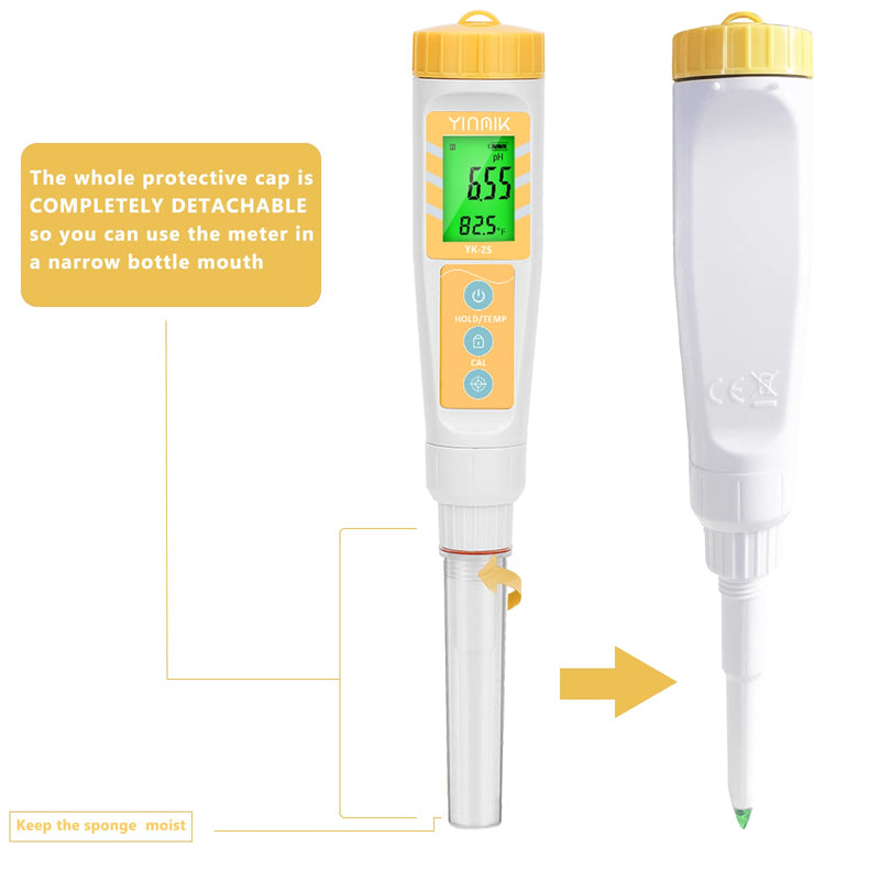Digital pH Meter for Food, pH Probe for Sourdough and Bread Dough, Checking The pH of Fermenting Sausages and Salami, Waterproof pH Tester for Solid and Liquid Soft Soil Sample… pH Meter only