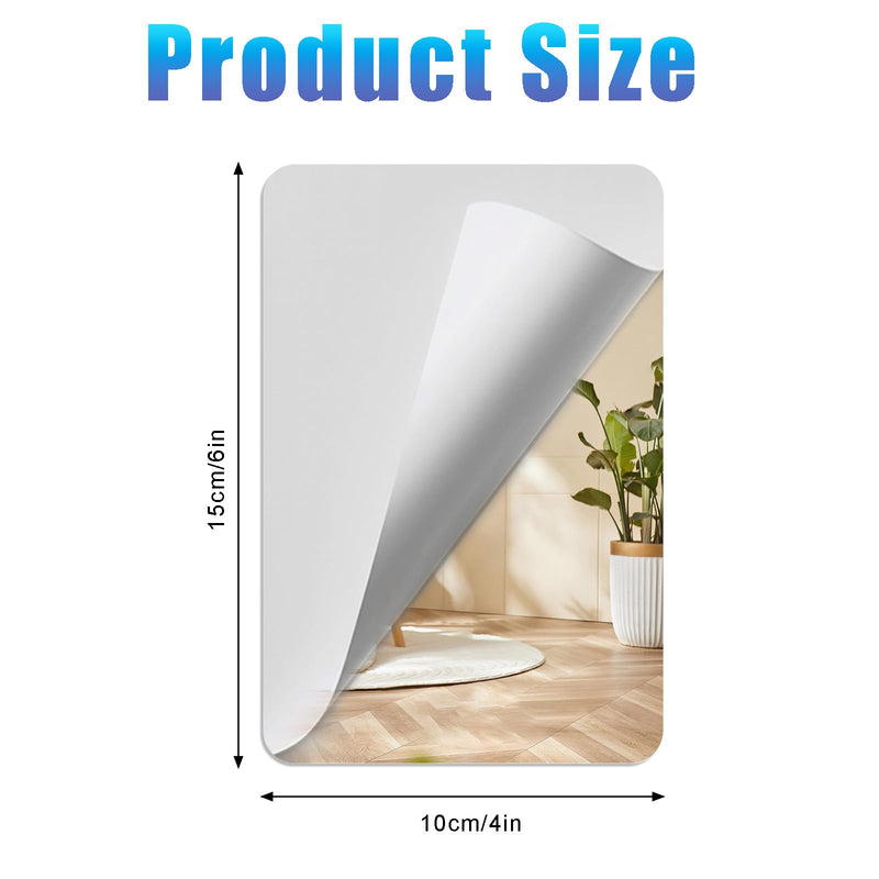 32Pcs School Shatter Proof Plastic Mirrors 4 x 6 Inch Self Adhesive Acrylic Mirror Small Flexible Mirror Sheets Wall Stickers Round Corners Double Sided Protective Film Supply for Classroom 4 x 6 Inches 32