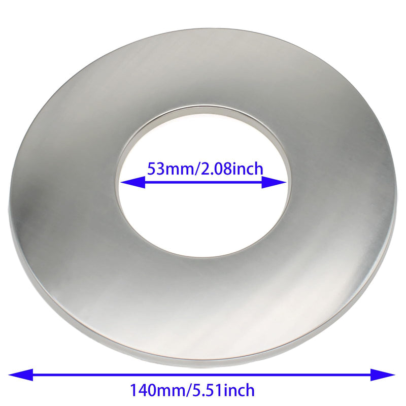 FDXGYH 2 Pcs ID 2.0" Wall Stainless Steel Flange Self-Adhesive Tape Round Escutcheon Plate Cover for Water Pipe Faucet Decoration Accessories 2.0"