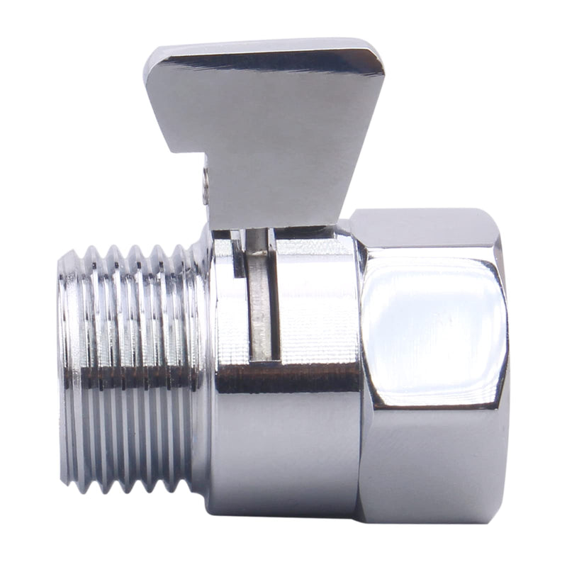 Shower Shut Off Valve G1/2" Standard Connection Brass Water Flow Control Valve with Filter Gasket for Shower Head Water Volume Adjust G1/2"thread Pack of 1 Chrome