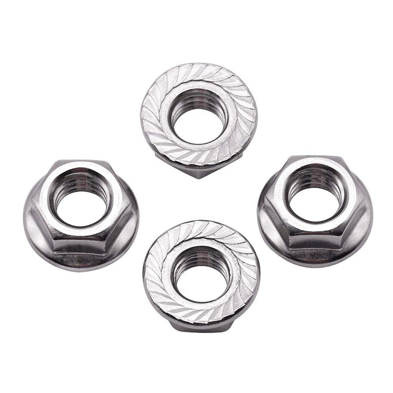 M4-0.7mm (100 Pack) Serrated Flange Hex Locknuts, 304 Stainless Steel 18-8 Lock nut, Finish Hex Lock Nut M4-0.7mm 100