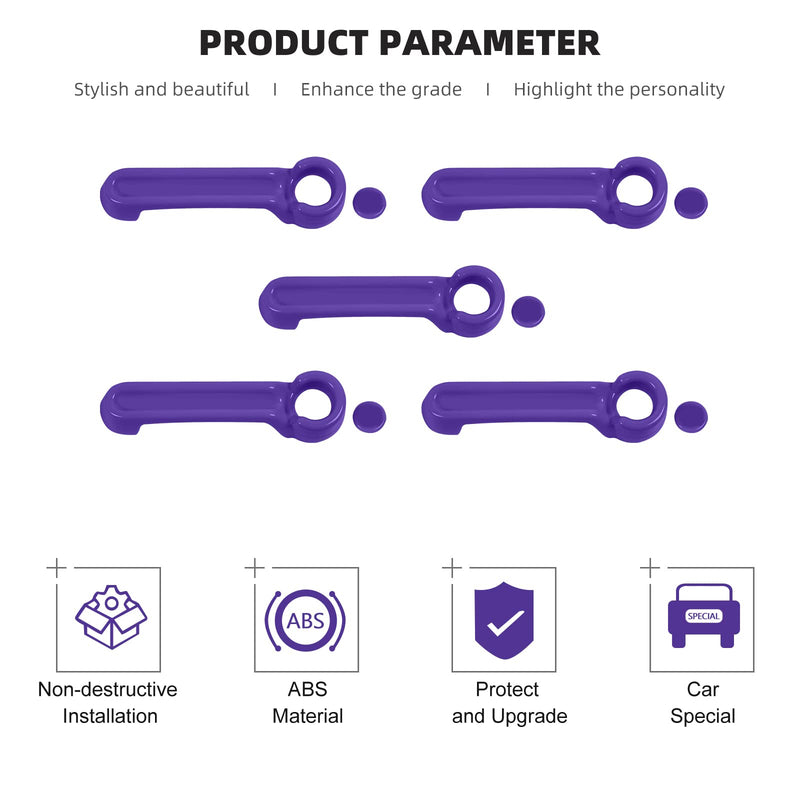 CheroCar for Jeep JK Door Handle Cover Kit & Tailgate Handle Cover for 2007-2018 Jeep Wrangler JK (Purple) Purple