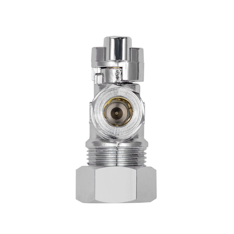Heavy Duty Angle Stop Valve 1/2" Nom (5/8" OD) Comp x 3/8" OD Comp, 1/4-Turn Operation，High quality lead-free brass (2PCS) 2pcs (5/8" OD) Comp x 3/8" OD Comp