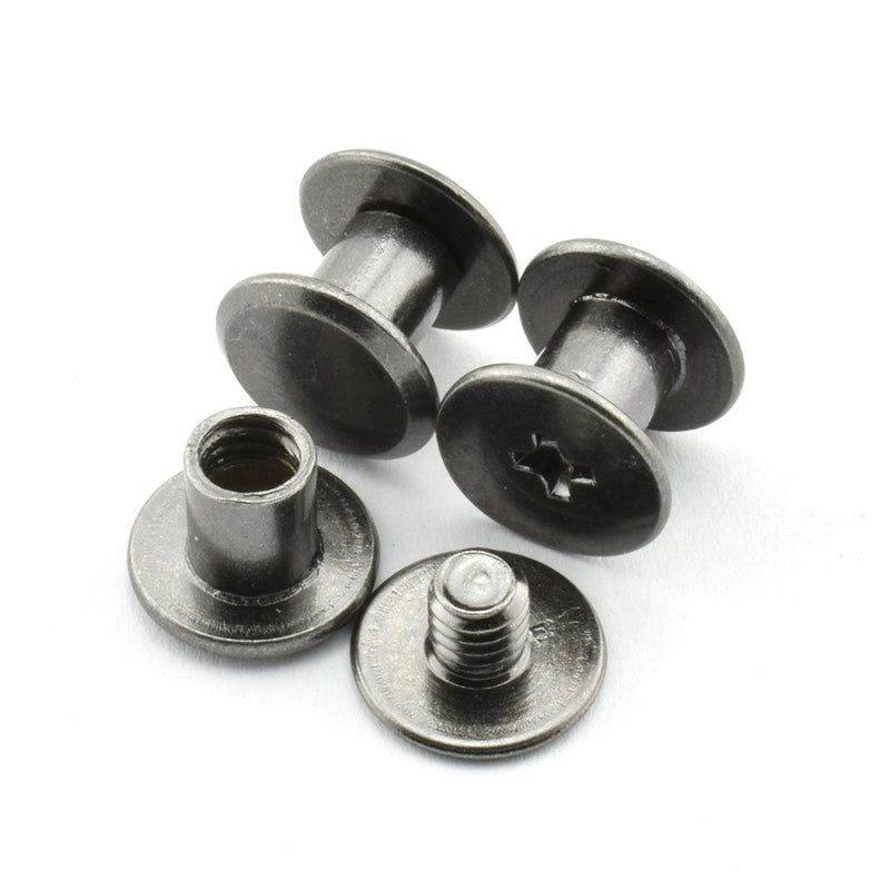 LQ Industrial 120pcs Chicago Screw Cross Head Phillips Drive Binding Screws Rivet Book Binding DIY Leather Craft Assembly Bolt 5x6mm Black - NewNest Australia